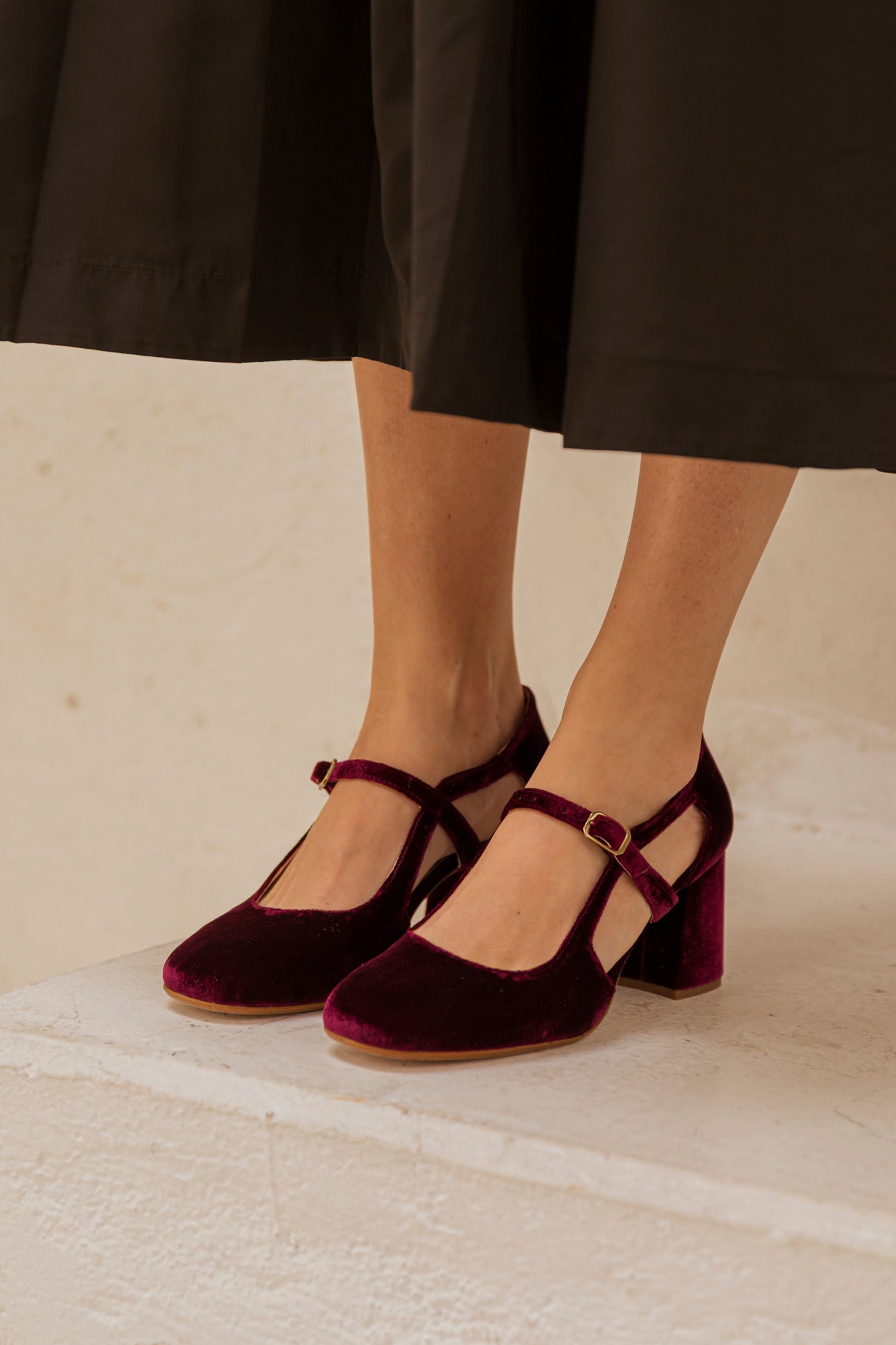 Sandra Burgundy Velvet