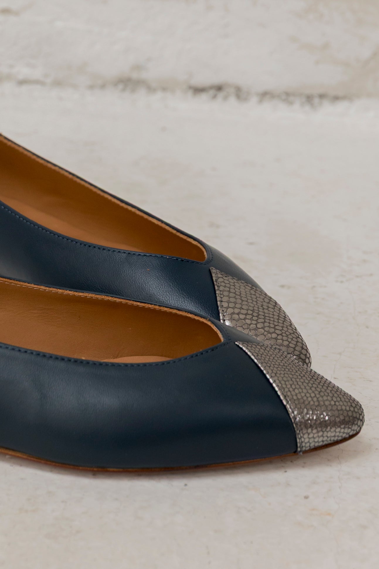 Elvira Navy Blue Leather