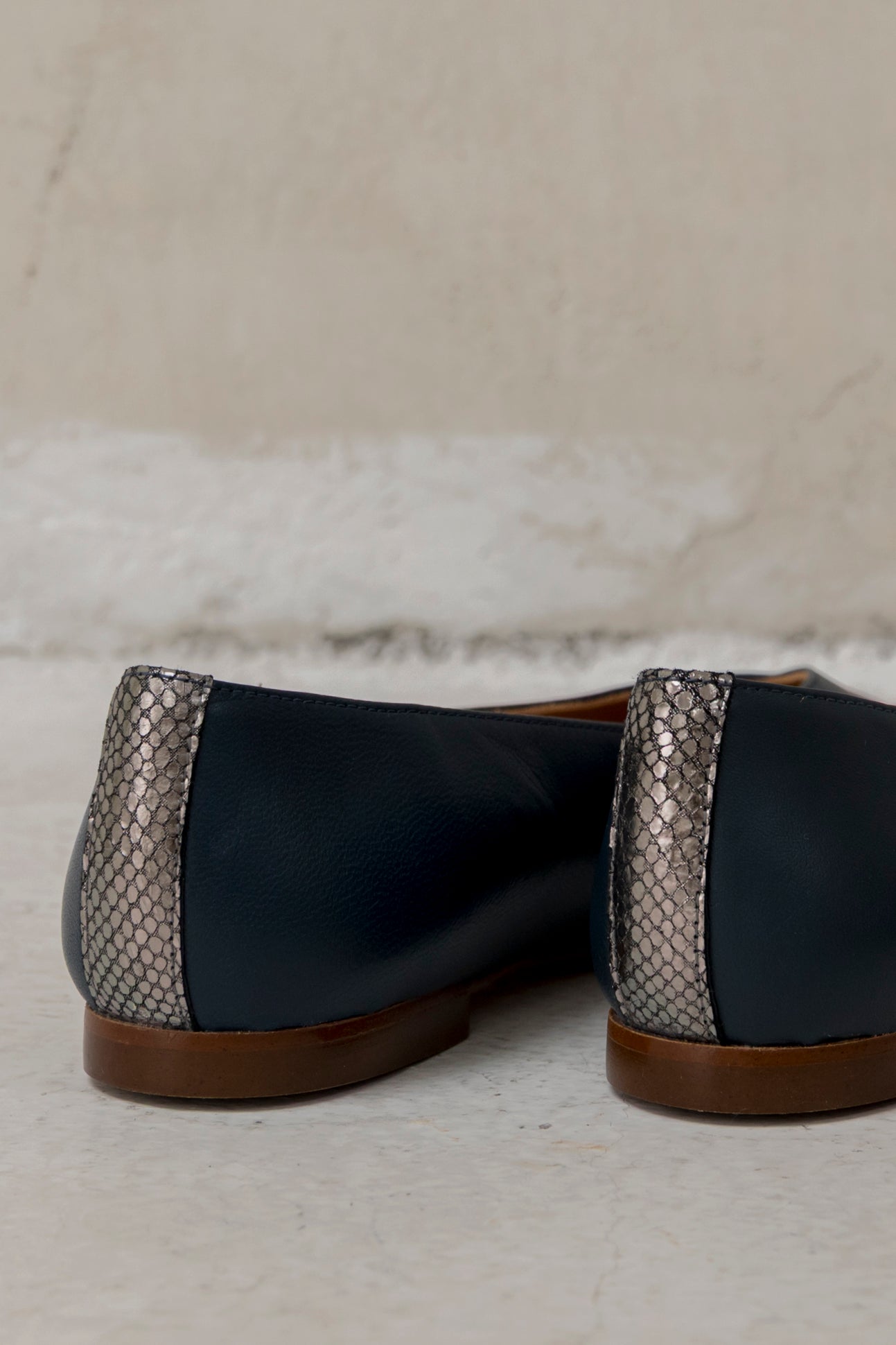 Elvira Navy Blue Leather