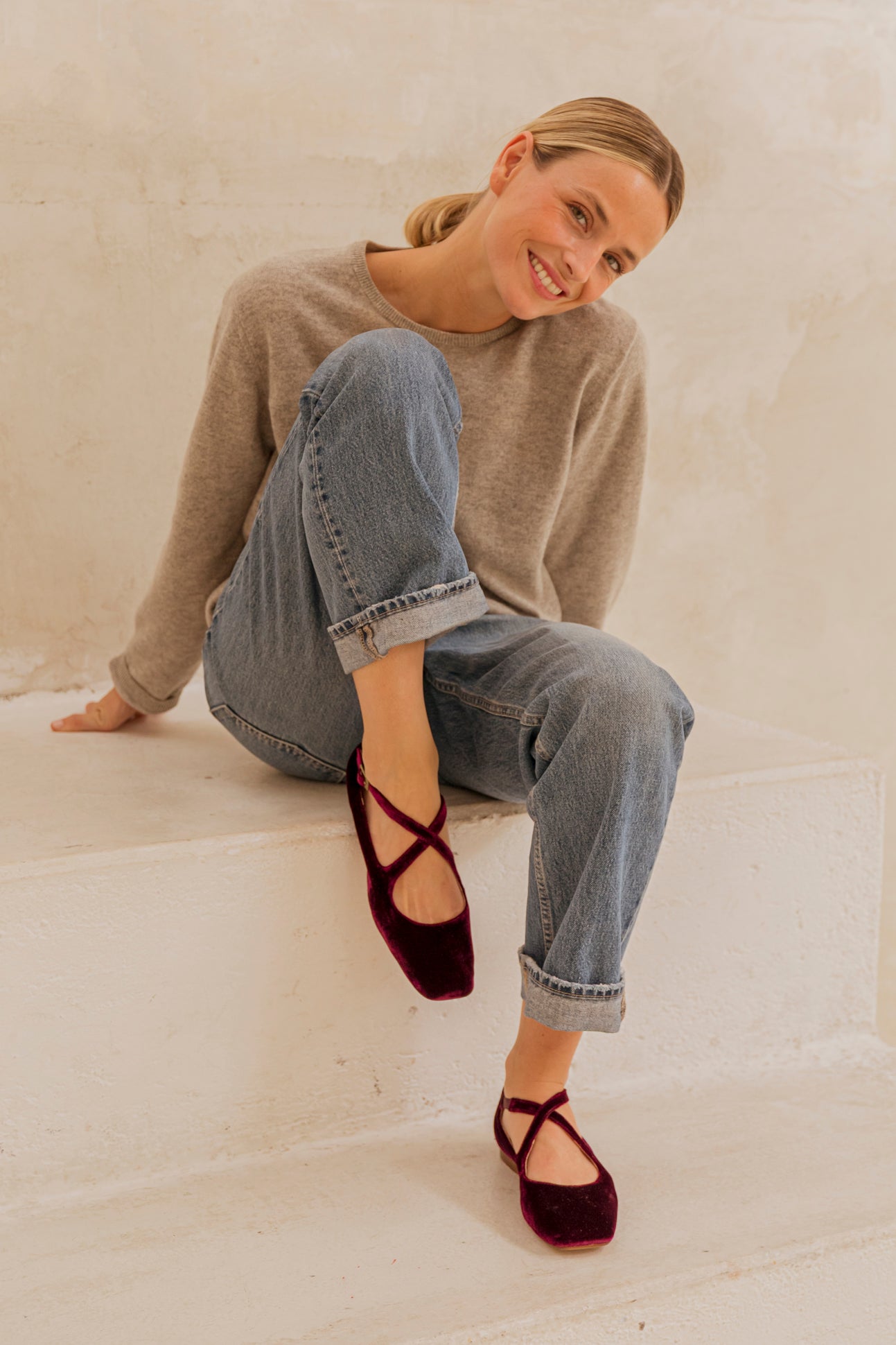 Ana Burgundy Velvet 