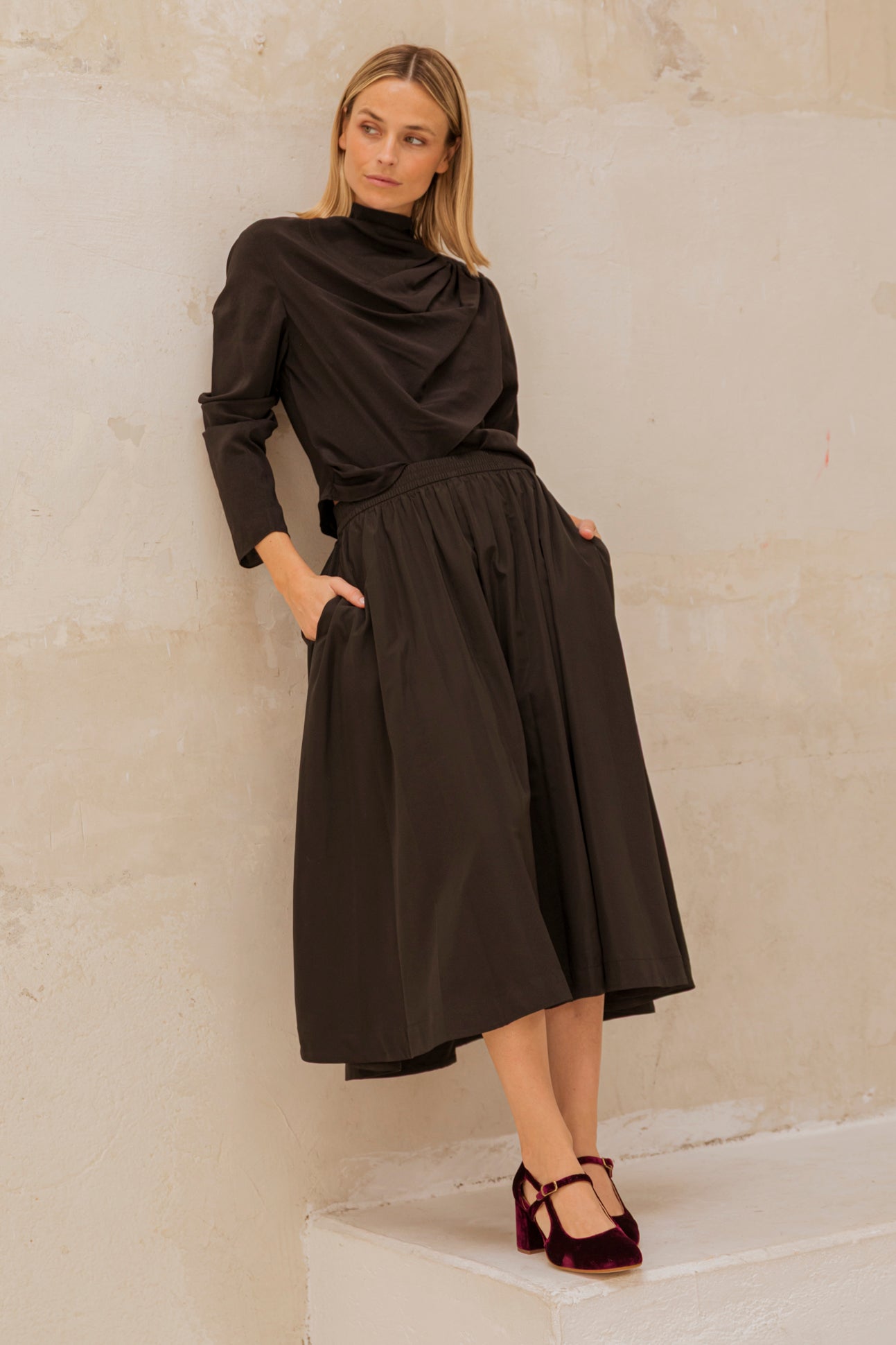 Sandra Burgundy Velvet