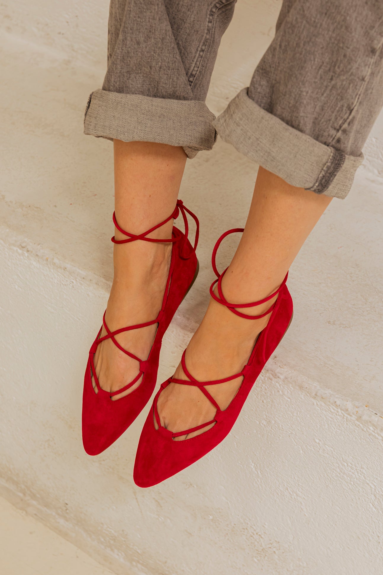 Penelope red suede (Outlet)